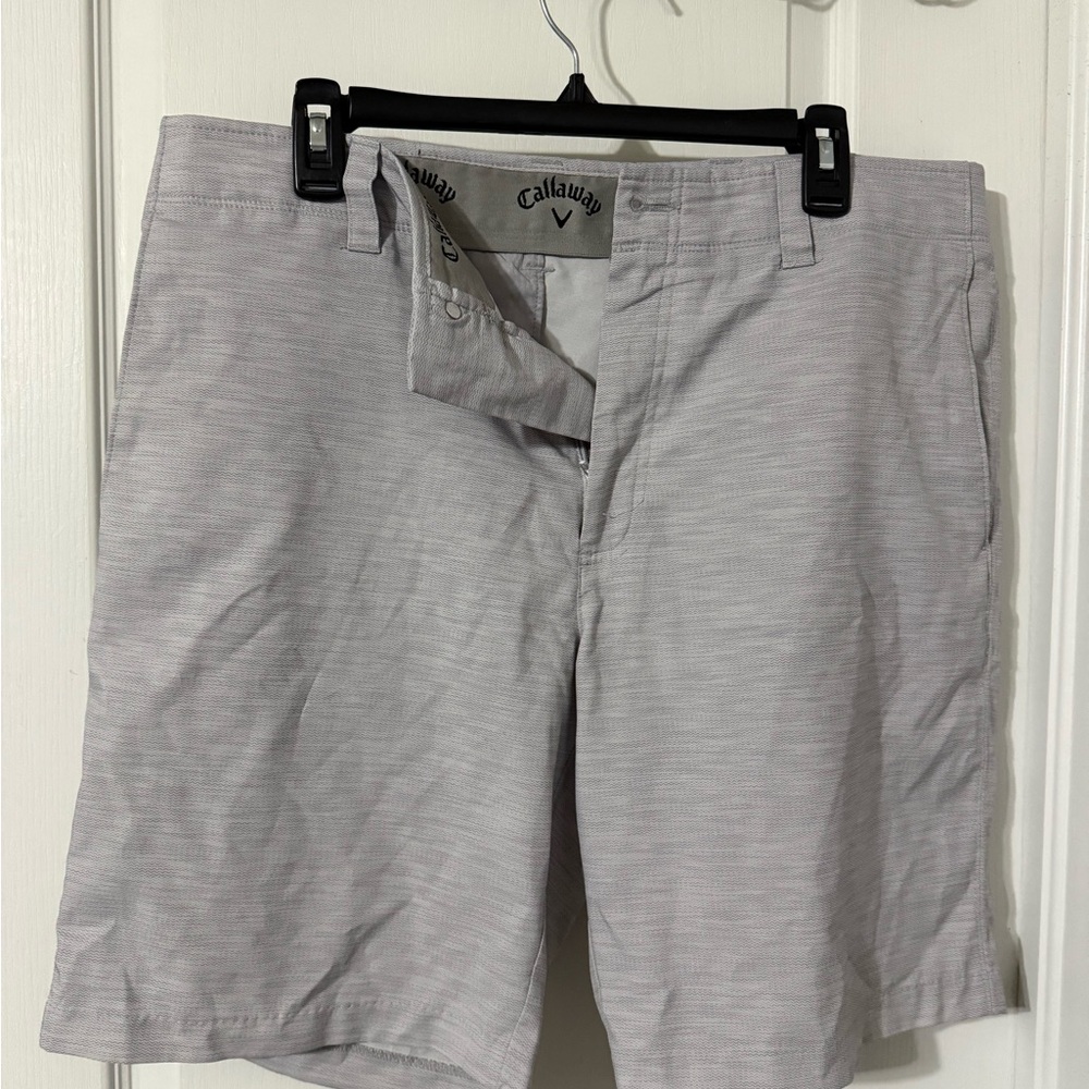 Callaway Men's Light Gray Flat Front Shorts